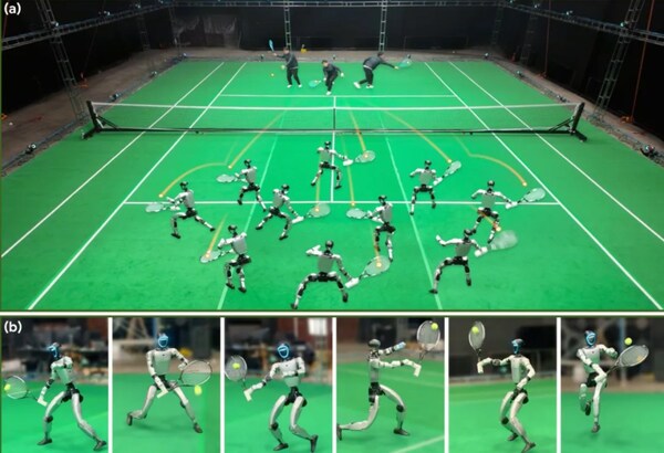 银河通用机器人智能决策响应击球的多角度瞬间