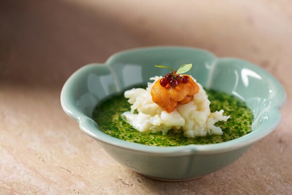 荠菜芙蓉海胆蒸龙虾