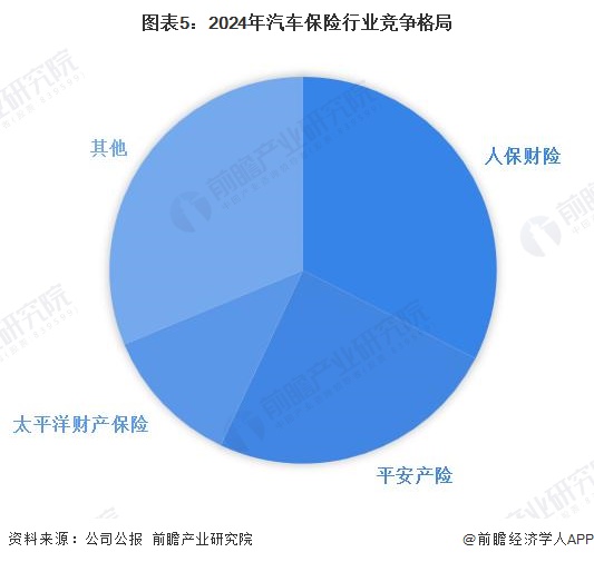图表5:2024年汽车保险行业竞争格局